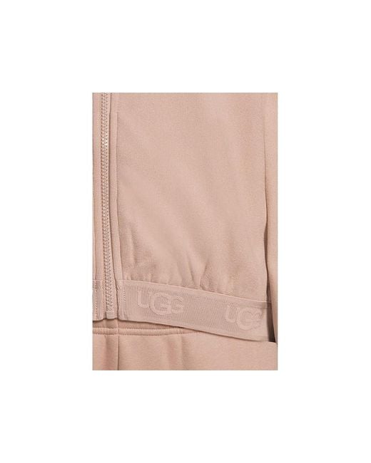 Ugg Pink Aubrie Zip Hoodie Sweatshirt, Elastane/Polyester