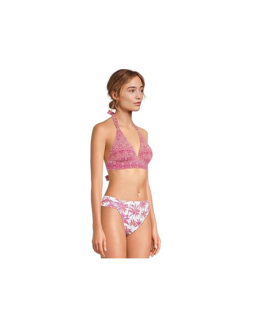 Tommy Bahama Black Island Cays Point Reversible Halter Swimwear Lg (Us 14) Nylon/Spandex