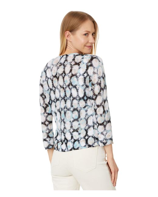 NIC+ZOE Blue Nic+zoe Petite Sand Dollar 4-way Cardigan