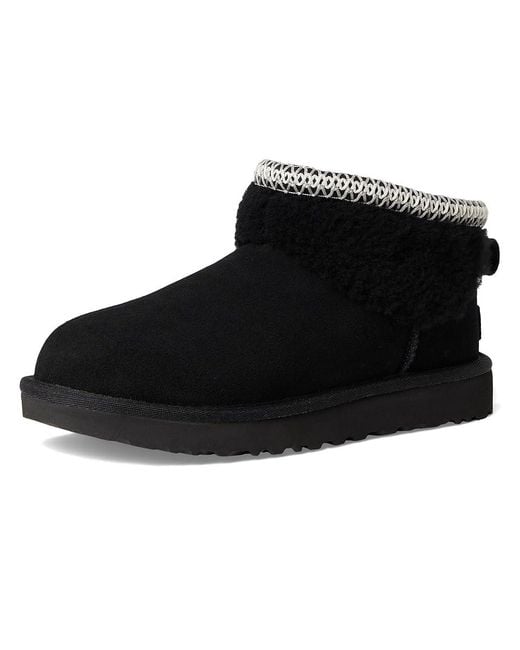 Ugg Black Classic Ultra Mini Maxi Curly Boots 7 B