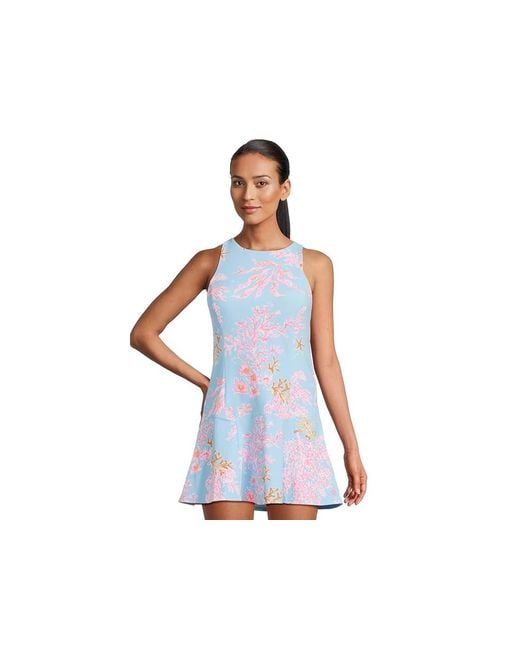 Lilly Pulitzer Blue Westley Active Dress Upf Dress, Polyester/Spandex