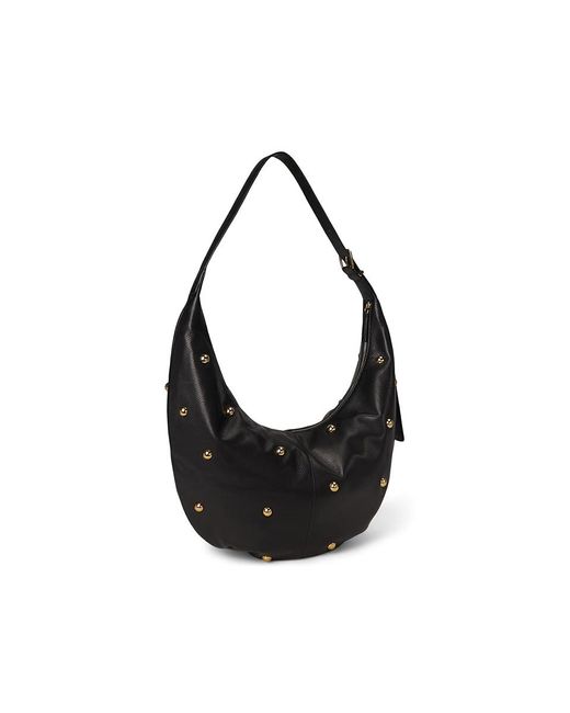 Madewell Black Essentials Curve Shoulder-Dome Stud Shoulder Handbags, Leather