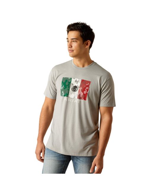 Ariat Gray Mexico Camo Flag T-shirt for men
