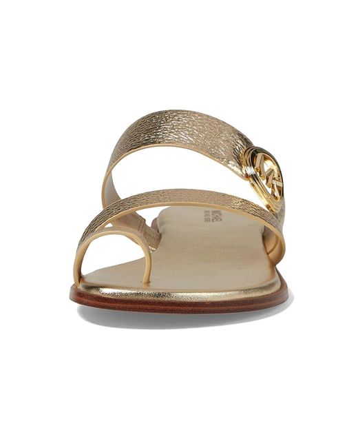 MICHAEL Michael Kors Metallic Vera Flat Thong Sandals, Leather/Rubber
