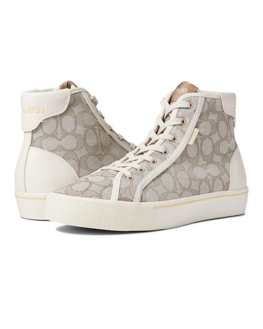 COACH Leather Citysole Jacquard High-top Platform in Beige (Natural) - Lyst