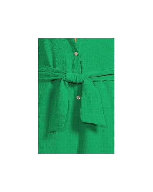 Becca Green Cabana Textured Button Front Romper Cover-Up Jumpsuit & Rompers One Piece, Polyester/Spandex