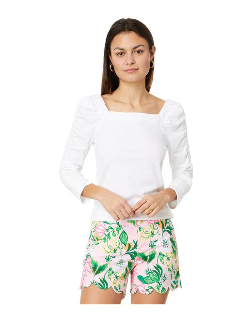 Lilly Pulitzer White Buttercup Stretch Shorts