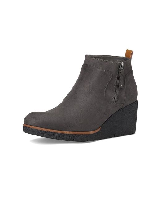 Dr. Scholls Black Bianca Zip Short Boots Boots, Faux Leather