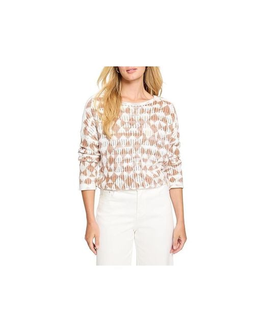NIC+ZOE Black Petite Textured Diamond Sweater Sweater, Cotton