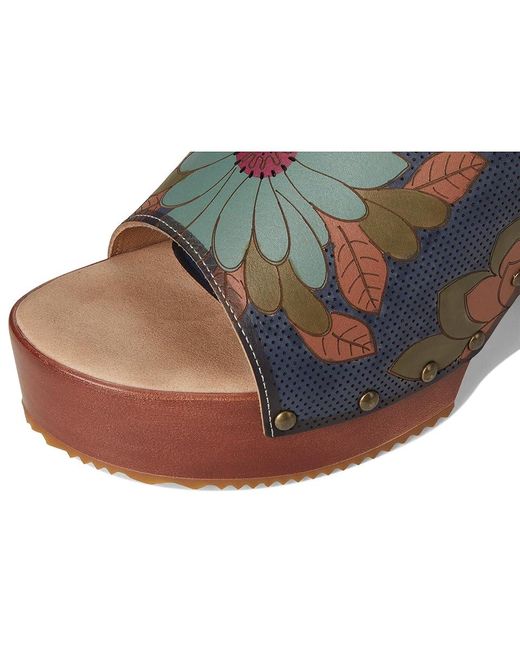Spring Step Blue Teeshirt Wedge Shoes, Synthetic