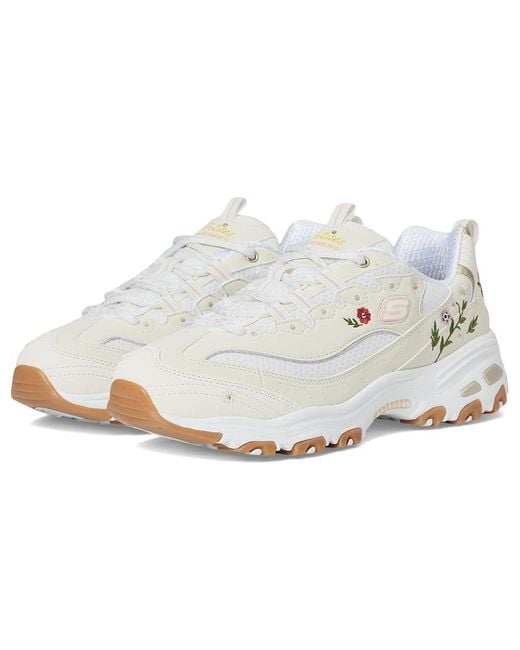 Skechers White D'Lites-Spring Bloom Shoes 9 B