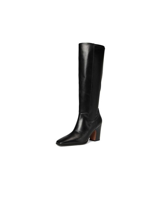 Franco Sarto Black Jonie Wide Calf Boots, Leather