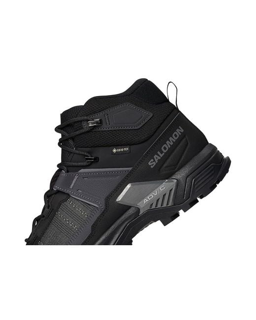 Salomon Black X Ultra 5 Mid Wide Gtx(R) Running Shoes/Asphalt/Castlerock 13 D for men