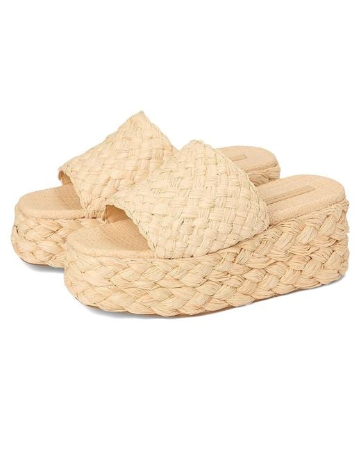 Loeffler Randall Natural Aaron Platform Raffia Mule Shoes 8.5 B