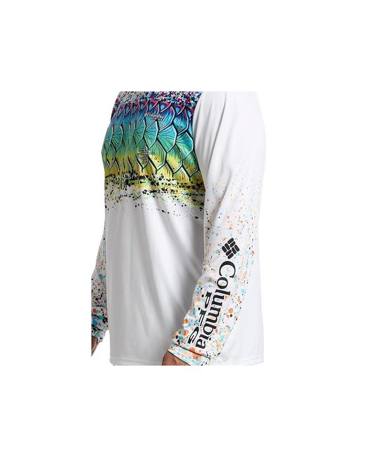 Columbia Orange Terminal Tackle Pfg X Bentley Long Sleeve Clothing/Pfg Bentley Tarpon Scales, Polyester for men