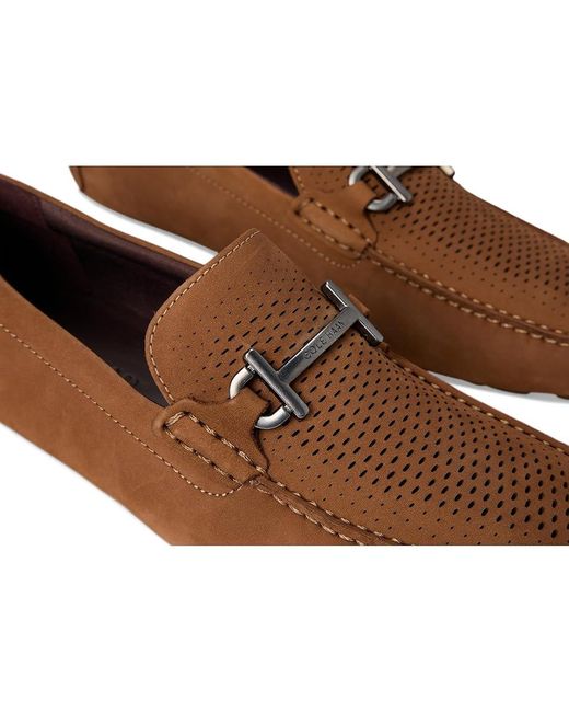 Cole Haan Brown Grand Laser Bit Drivers Lace-Up Boots Golden Toffee Nubuck/Gum 8.5 D for men