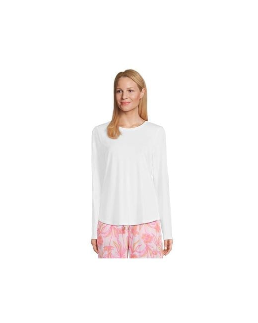 Lilly Pulitzer White Westley T-Shirts T Shirt, Polyester/Rayon