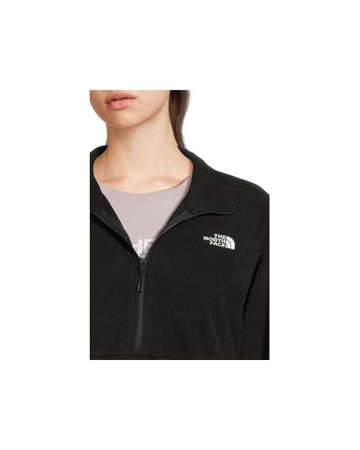 The North Face Black Glacier Fleece 1/2 Zip Short Jacket Coat, Polyester