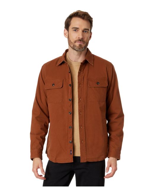Faherty Doug Good Feather Stretch Blanket Lined Cpo in Brown for