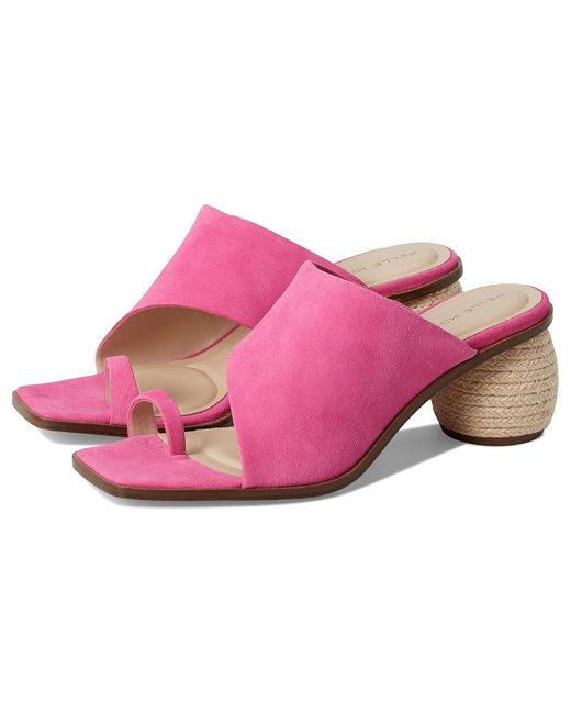 Pelle Moda Pink Lahni Slide Sandal Wedge Shoes, Leather