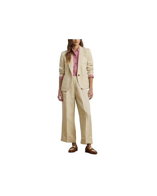 Ralph Lauren Black Linen-Blend Twill Wide-Leg Pants Clothing 10, Linen/Twill/Viscose