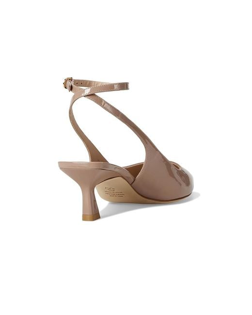 Stuart Weitzman Natural Vinnie 50 Strap Pump Shoes, Leather