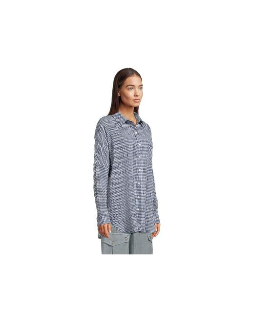Free People Blue Cloud Ten Sleep Shirt Pajama Sets, Cotton/Polyester/Spandex