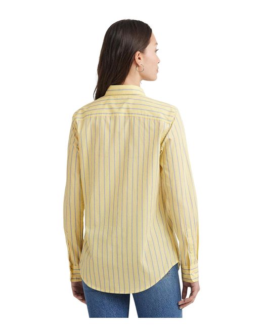 Lauren by Ralph Lauren Natural Classic Fit Striped Broadcloth Shirt