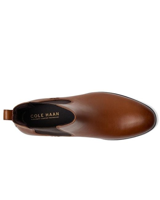Cole Haan Brown Newmark Grand Chelsea Boots Boots Brit Tan/Dark Chocolate/Natural 8 D for men