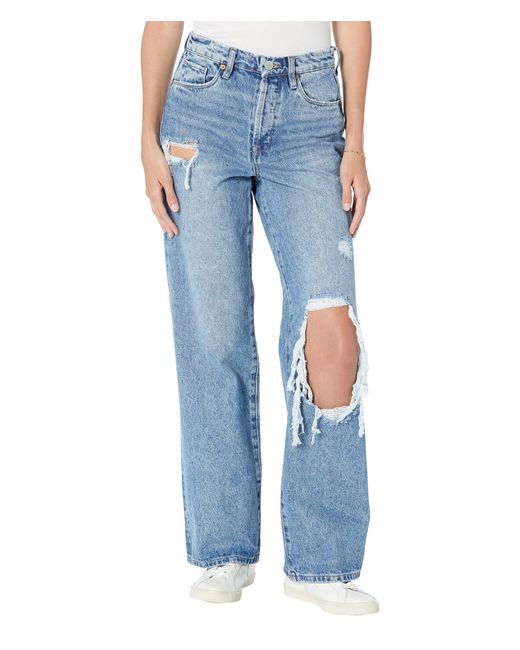 Blank NYC Blue The Franklin Wide Leg Longer Inseam Jeans In Cruise Control