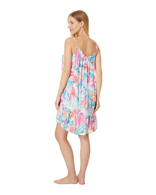 Tommy Bahama Blue Tropical Sleeveless Short Gown