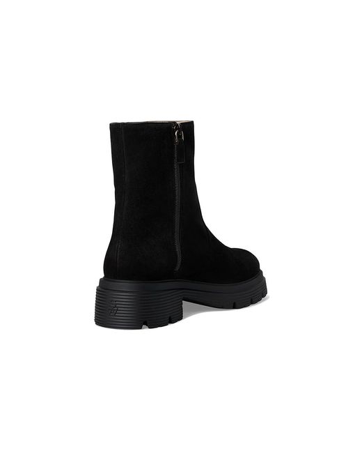 Stuart Weitzman Black Hudson Lite Zip Bootie Boots, Leather