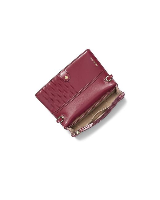 MICHAEL Michael Kors Red Jet Set Small Phone Crossbody Cross Body Handbags, Leather/Polyester
