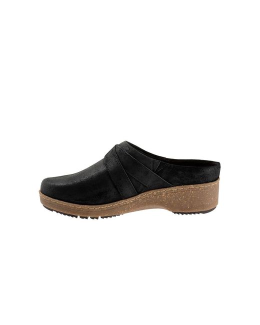 Softwalk® Black Asmara Slippers 10.5 W (D) Leather/Polyester