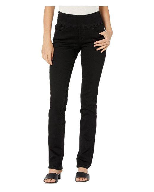 Jag Jeans Black Peri Pull-on Straight Jeans In Butter Denim