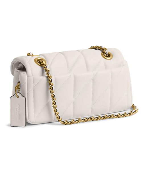 COACH White Quilted Tabby Shoulder Bag 20 With Chain