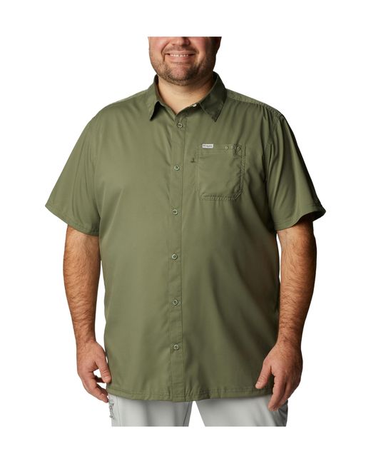 Columbia Green Big Tall Slack Tide Camp Shirt for men