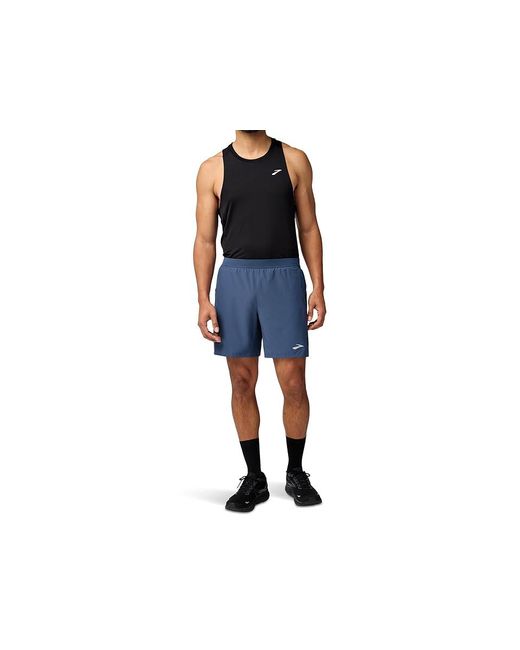 Brooks Black Journey 7 2-In-1 Shorts Shorts, Polyester/Spandex for men
