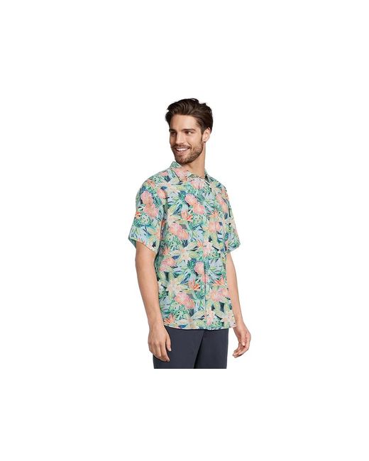 Tommy Bahama Men's Disney Nova Wave Retro Mosaic Camp Shirt - Blue Splash