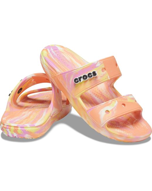 Crocs™ Synthetic Classic Marbled Tiedye Sandal in Orange Lyst