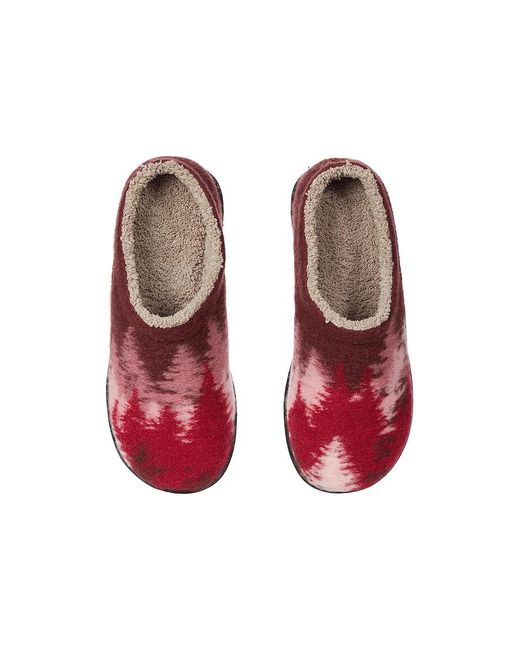 L.L. Bean Red Daybreak Scuff Motif 2 Slippers 10 B