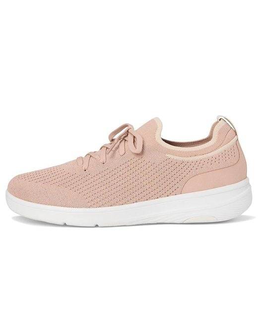 Fitflop Pink Super-q Knit Slip-on Laced Sneakers
