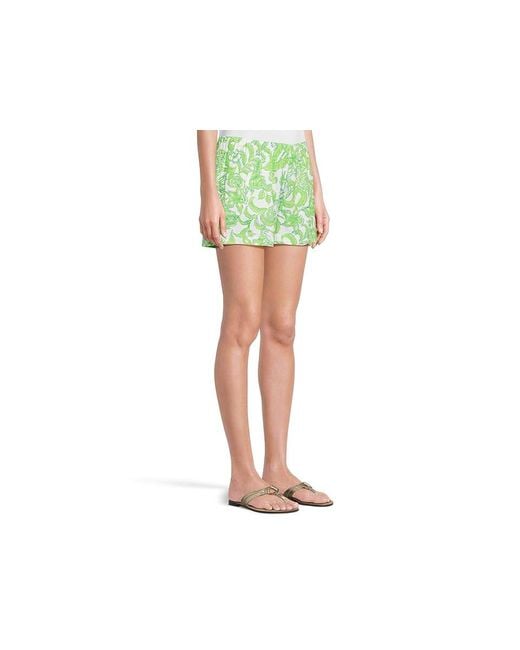 Lilly Pulitzer Green Lilo Linen Shorts Clothing