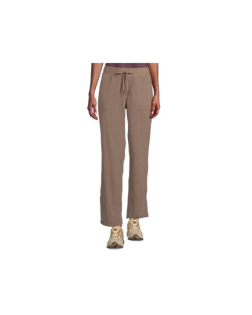 L.L. Bean Black Vista Camp Pants Straight Leg Outerwear, Nylon/Spandex