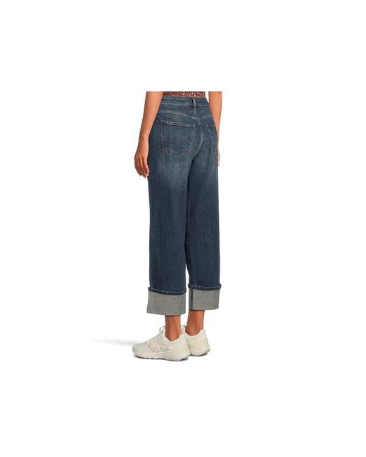 Kut From The Kloth Black Petite Sienna High Rise Straight Leg-Roll Up Patch Pocket Jeans, Cotton/Denim/Polyester