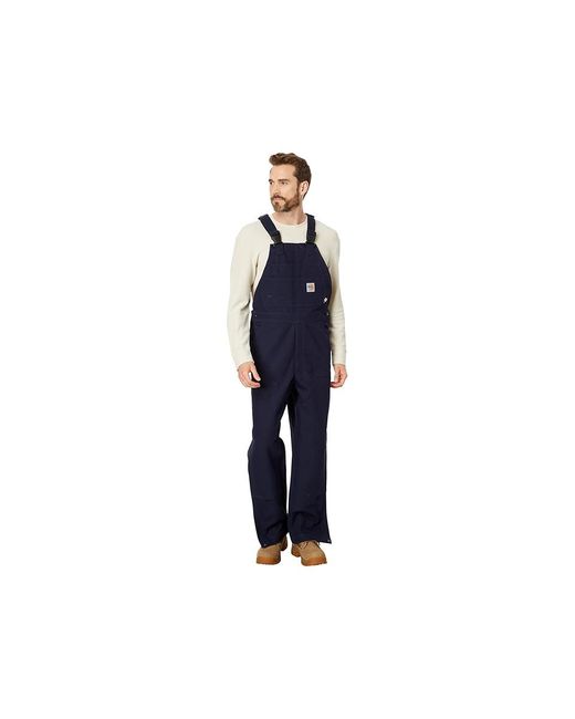 Carhartt Black Flame-Resistant Duck Bib Overalls Casual Pants, Cotton for men