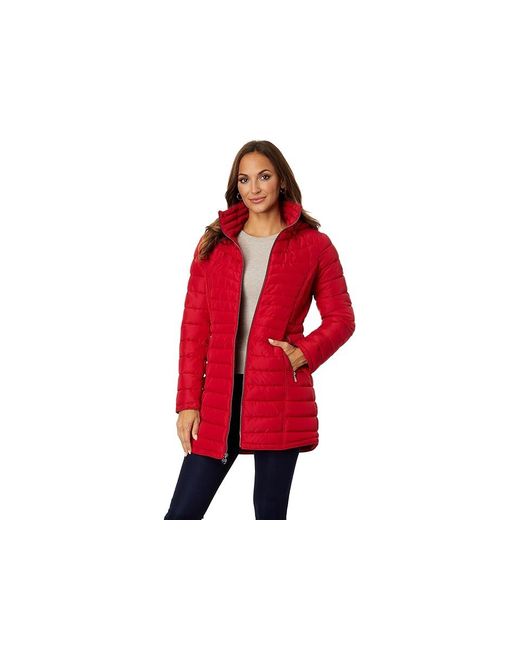 MICHAEL Michael Kors Red Zip Front Stretch Lightweight M425486C67 (Crimson) Clothing