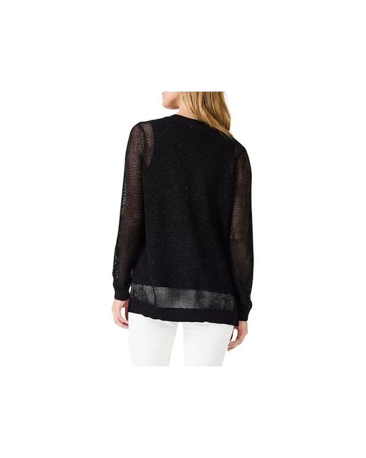 NIC+ZOE Black Mesh Stitch Sweater ( Onyx) Clothing