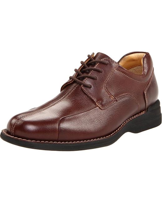 Johnston & Murphy Brown Shuler Causal Dress Bike Toe Oxford Plain Toe Shoes 9.5 M (D) Leather for men