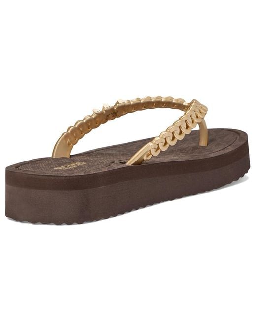 Michael Kors Brown Zaza Flip Flop Sandals, Synthetic